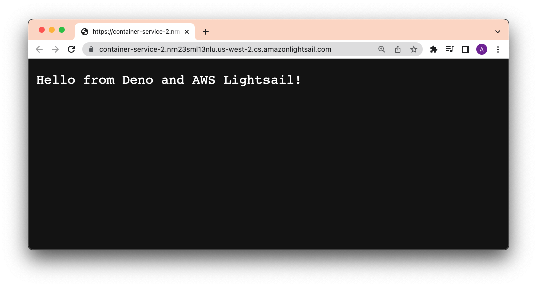 Hello world from Deno and AWS Lightsail